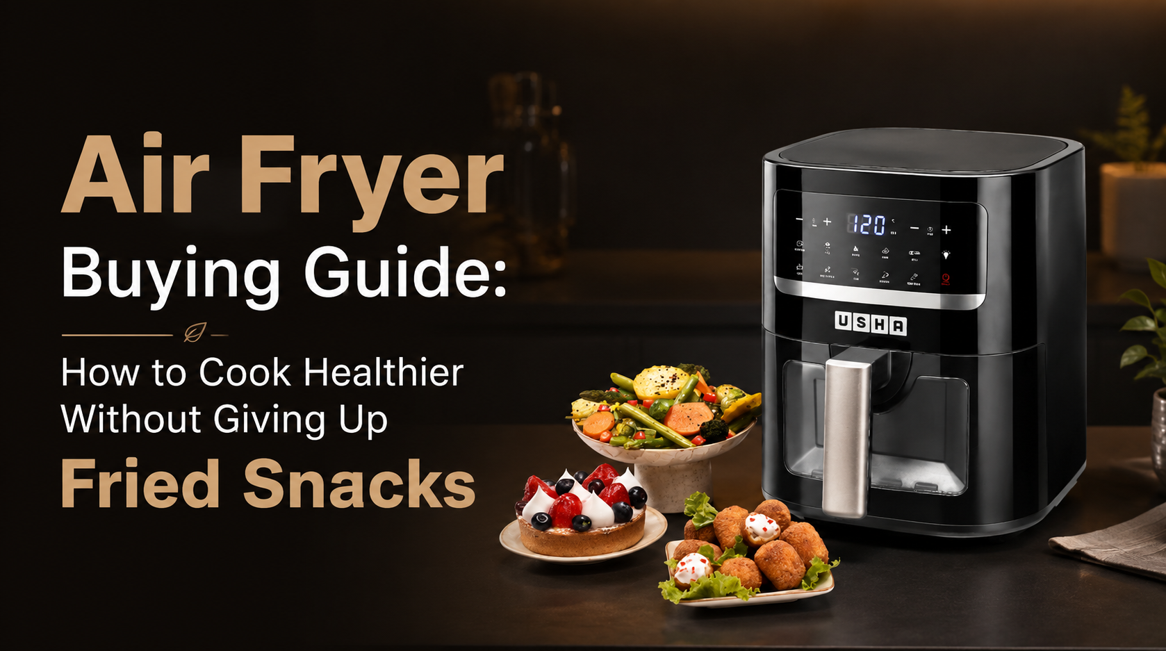 Hand pulling out an air fryer basket filled with crispy, golden-cooked snacks