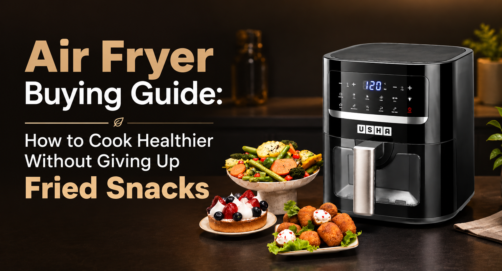Hand pulling out an air fryer basket filled with crispy, golden-cooked snacks