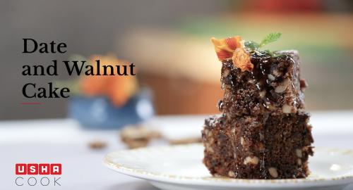 Date and Walnut Cake recipe video | Usha Cook