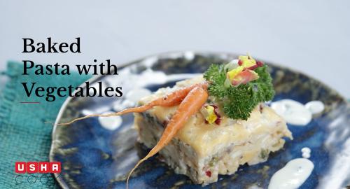 Baked Pasta with Vegetables recipe video | Usha Cook