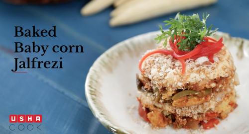 Baked Baby Corn Jalfrezi recipe video | Usha Cook
