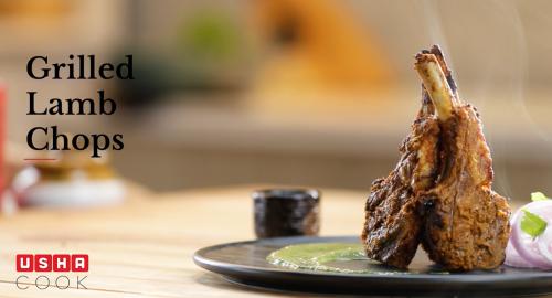 Grilled Lamb Chops recipe video | Usha Cook
